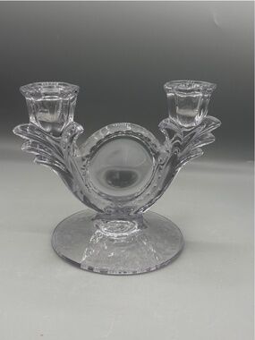 Vintage Duncan Miller Adoration Crystal Double Candlestick Holder - Beautiful!
